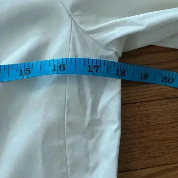 [10]Club Monaco White Cotton Black Collar Lined Single  Breasted Blazer - Picture 9 of 13